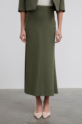 Jupe longue taille haute - Vert