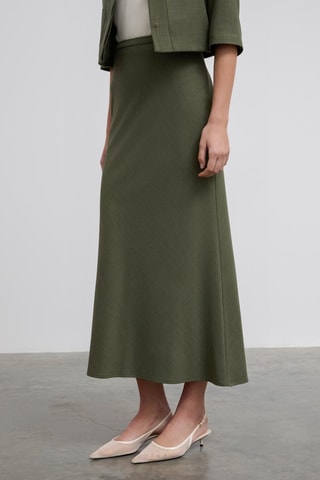 Jupe longue taille haute - Vert