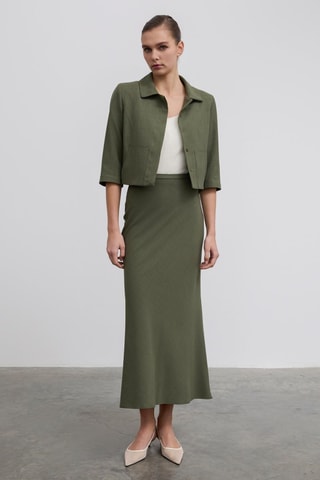 Jupe longue taille haute - Vert