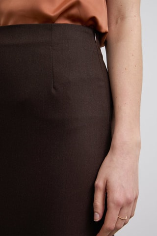 Jupe longue taille haute - Marron
