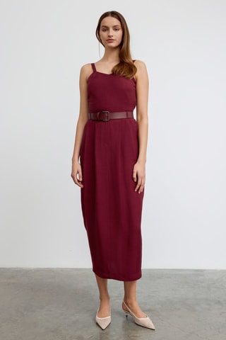 Jupe longue taille haute - Bordeaux