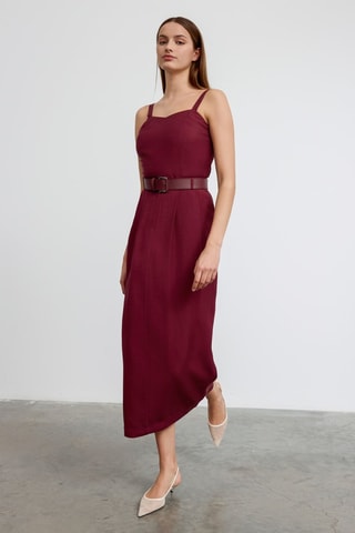 Jupe longue taille haute - Bordeaux