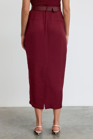 Jupe longue taille haute - Bordeaux