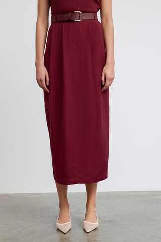 Jupe longue taille haute - Bordeaux