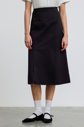 Jupe midi taille haute - Noir