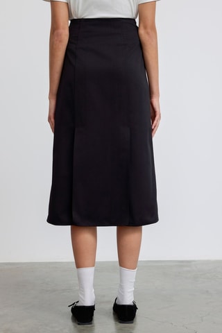 Jupe midi taille haute - Noir