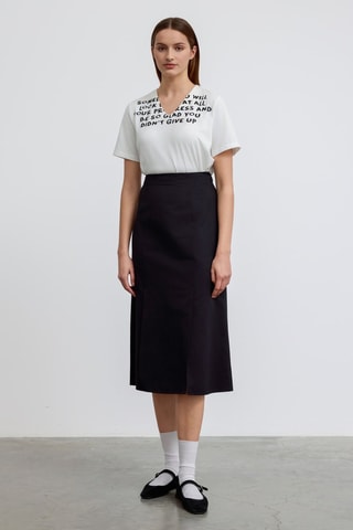 Jupe midi taille haute - Noir