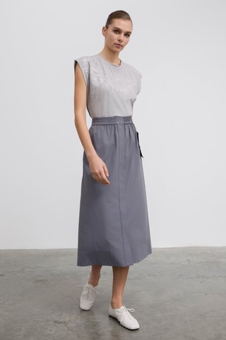 Jupe midi taille haute - Anthracite