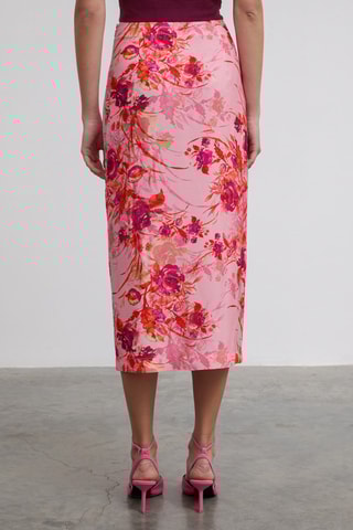 Jupe midi taille haute - Rose