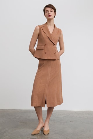 Jupe midi - Camel