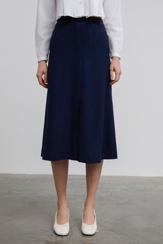 Jupe midi - Bleu marine