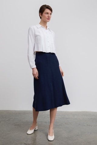 Jupe midi - Bleu marine