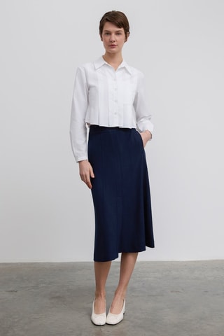 Jupe midi - Bleu marine