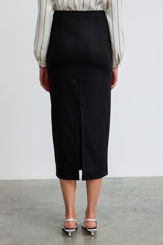 Jupe midi taille haute - Noir