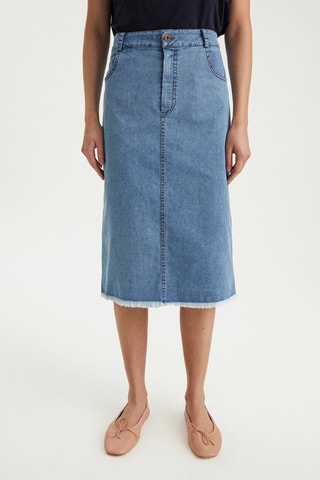 Jupe en jean taille haute - Bleu