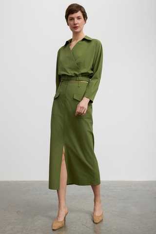 Jupe midi - Vert