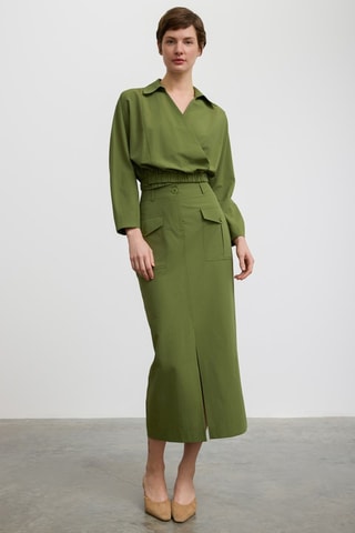 Jupe midi - Vert