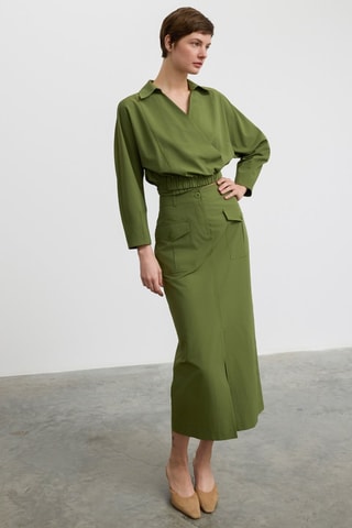 Jupe midi - Vert