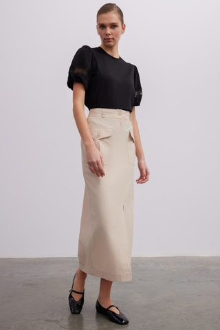 Jupe midi - Beige