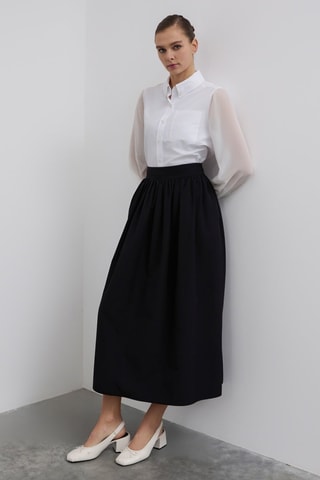 Jupe longue taille haute - Noir