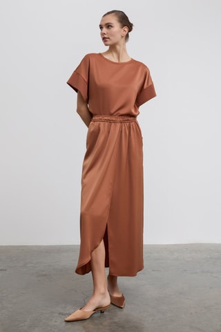 Jupe midi - Marron