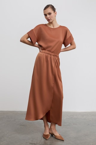 Jupe midi - Marron