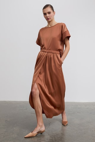 Jupe midi - Marron
