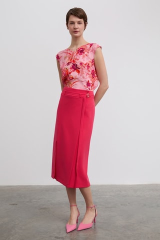 Jupe portefeuille - Fuchsia