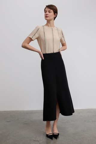 Jupe longue taille haute - Noir