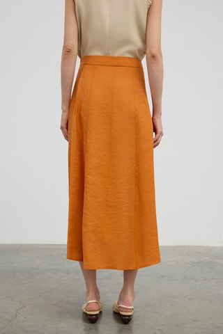 Jupe midi - Orange