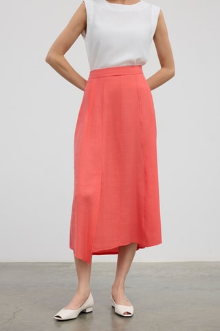 Jupe midi - Corail