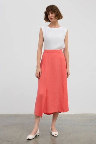 Jupe midi - Corail