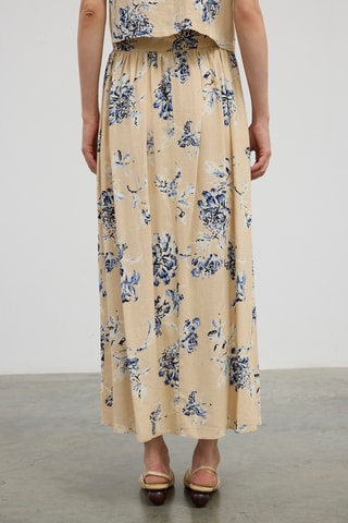 Jupe longue en lin - Beige