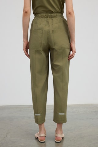 Pantalon carotte taille haute - Kaki