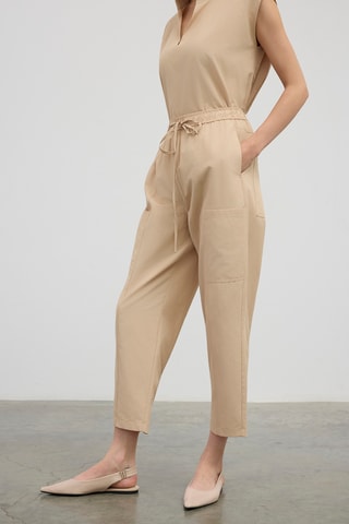Pantalon taille haute - Beige