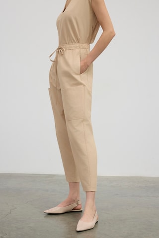 Pantalon taille haute - Beige