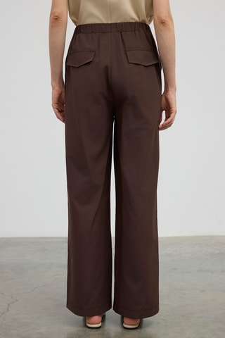 Pantalon taille haute - Marron