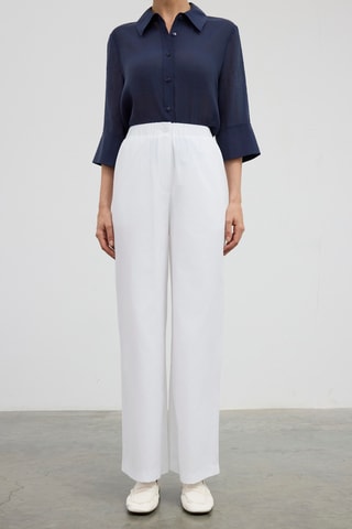 Pantalon taille haute - Blanc