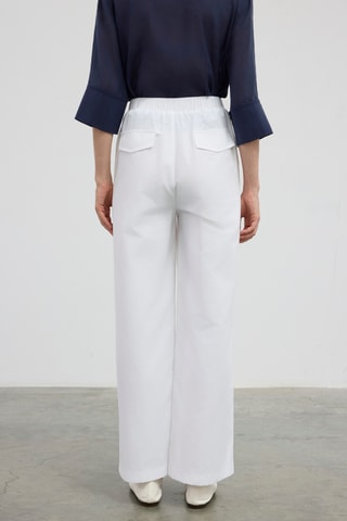 Pantalon taille haute - Blanc