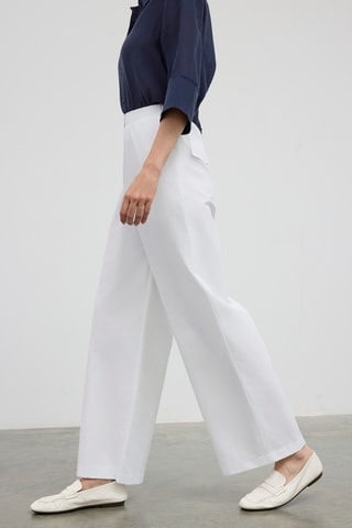 Pantalon taille haute - Blanc