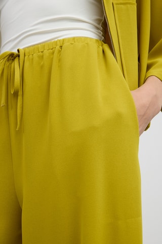 Pantalon taille haute - Vert citron