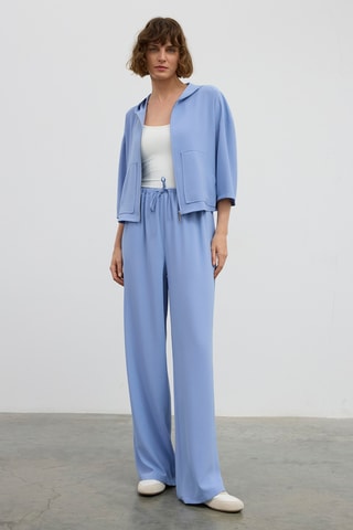 Pantalon taille haute - Bleu
