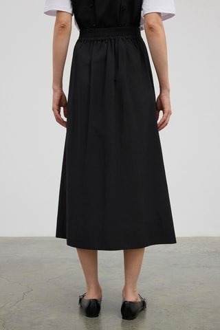 Jupe midi taille haute - Noir