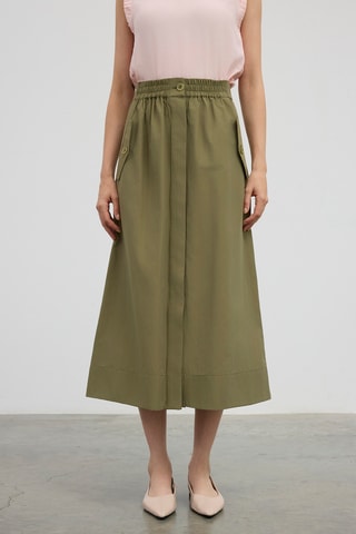 Jupe midi - Kaki
