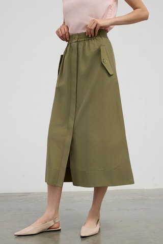 Jupe midi - Kaki