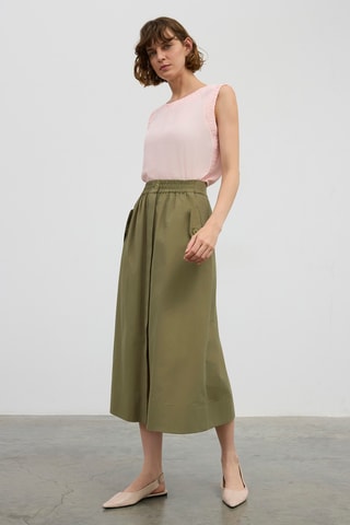 Jupe midi - Kaki