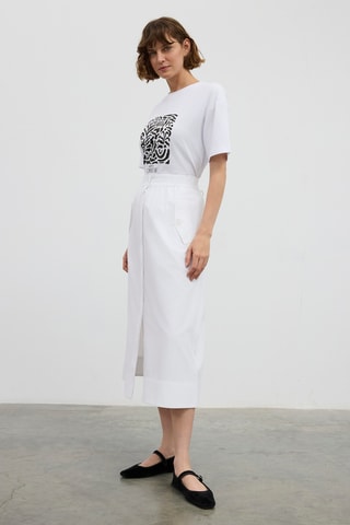 Jupe midi - Blanc