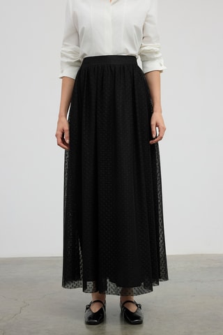 Jupe longue taille haute - Noir