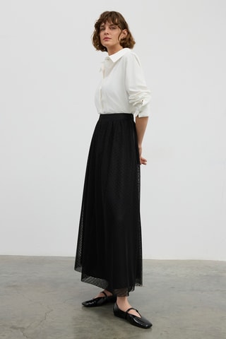 Jupe longue taille haute - Noir
