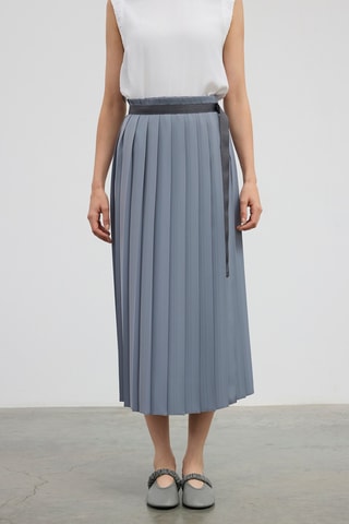 Jupe plissée taille haute - Anthracite
